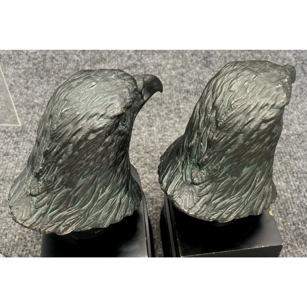 Vintage Eagle Head Bookends Pair San Pacific SP 7.5